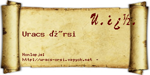 Uracs Örsi névjegykártya
